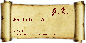 Jon Krisztián névjegykártya